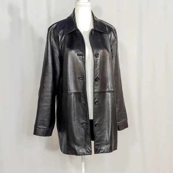 90s vintage genuine leather jacket - Picture 6 of 6